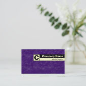 Carte De Visite Monogramme sur bordure - Violet profond brossé (Debout devant)
