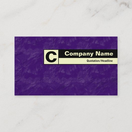 Carte De Visite Monogramme sur bordure - Violet profond brossé (Devant)