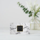 Carte De Visite monogramme sur marbre blanc (Debout devant)