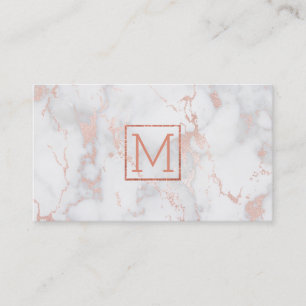 Carte De Visite monogramme sur marbre rose