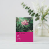 Carte De Visite MONOGRAMME SWING, Vert rose Fuchsia (Debout devant)