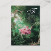 Carte De Visite MONOGRAMME SWING, Vert rose Fuchsia (Dos)