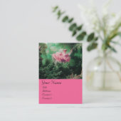 Carte De Visite MONOGRAMME SWING, Vert rose Fuchsia (Debout devant)