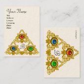 Carte De Visite MONOGRAMME TALISMAN ELFIQUE MAGIQUE, blanc (Devant / Derrière)