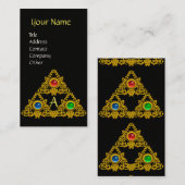 Carte De Visite MONOGRAMME TALISMAN ELFIQUE MAGIQUE, Noir (Devant / Derrière)