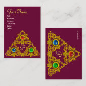 CARTE DE VISITE MONOGRAMME TALISMAN MAGIQUE ELFIQUE (Devant / Derrière)