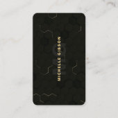 Carte De Visite Monogramme Tech Professional Black Gold (Devant)