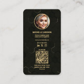 Carte De Visite Monogramme Tech Professional Black Gold (Dos)