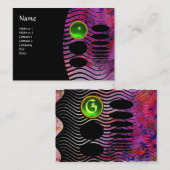 Carte De Visite MONOGRAMME TECHNO ABSTRAIT vert émeraude (Devant / Derrière)