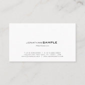 Carte De Visite Monogramme tendance Élégant Simple Blanc clair sim (Dos)
