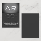 Carte de visite monogramme tendance gris élégant (Devant / Derrière)