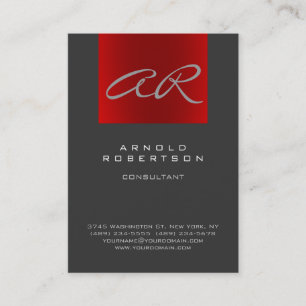 Carte de visite Monogramme tendance gris gris