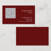 Carte de visite Monogramme tendance Silver Grey Ro (Devant / Derrière)