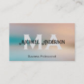 Carte De Visite Monogramme | Texte stratifié (Devant)