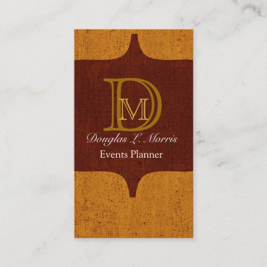 Carte De Visite Monogramme texturé à l'écran Vintage (Devant)
