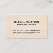 Carte De Visite Monogramme | Texture de patchs en cuir (Dos)