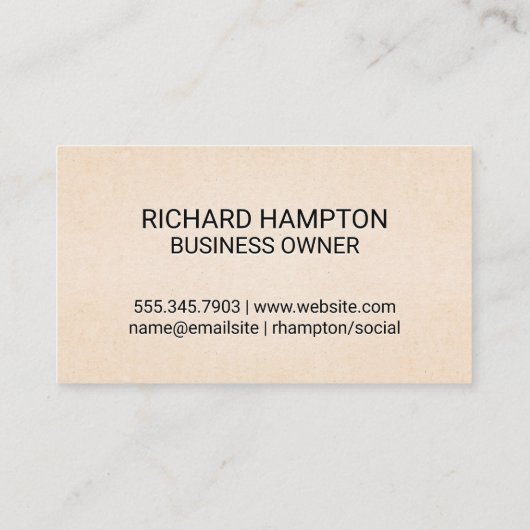 Carte De Visite Monogramme | Texture de patchs en cuir (Dos)