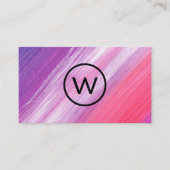 Carte De Visite Monogramme | Texture de peinture (Devant)