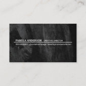 Carte De Visite Monogramme | Texture en béton noir (Dos)