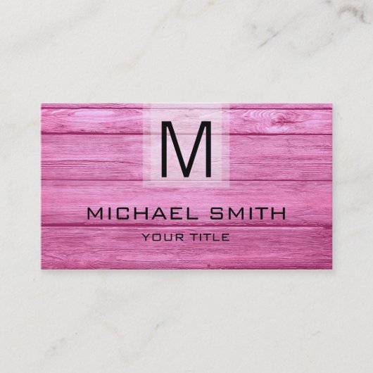 Carte De Visite Monogramme texturé en bois professionnel (Devant)