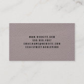 Carte De Visite Monogramme | Texture en cuir (Dos)