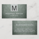 Carte De Visite Monogramme texturé en cuir (Devant / Derrière)