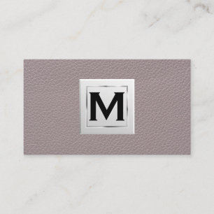 Carte De Visite Monogramme   Texture en cuir