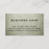 Carte De Visite Monogramme texturé en cuir beige (Dos)