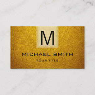 Carte De Visite Monogramme texturé en cuir d'ambre