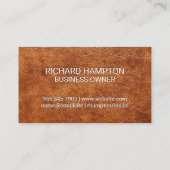 Carte De Visite Monogramme | Texture en cuir de marbre (Dos)