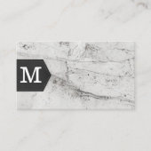 Carte De Visite Monogramme | Texture en cuir de marbre (Devant)