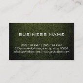 Carte De Visite Monogramme texturé en cuir vert foncé (Dos)