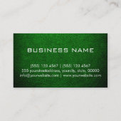 Carte De Visite Monogramme texturé en cuir vert foncé (Dos)