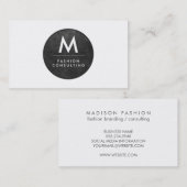 Carte De Visite Monogramme Texture moderne d'ardoise (Devant / Derrière)