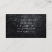 Carte De Visite Monogramme | Texture noir (Dos)