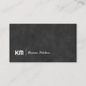 Carte De Visite Monogramme | Texture noire lisse (Devant)