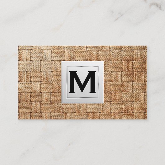 Carte De Visite Monogramme | Tissage (Devant)