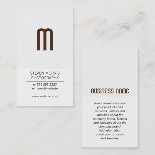 Carte De Visite Monogramme | Tracées (Devant / Derrière)
