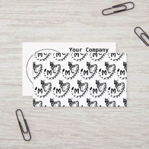 Carte De Visite Monogramme tribal de gros gènes localisés