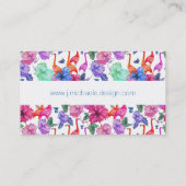 Carte De Visite Monogramme tropical du motif | d'aquarelle (Dos)