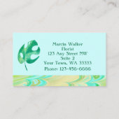 Carte De Visite Monogramme Tropical Monstera Leaf Green Luxe (Dos)