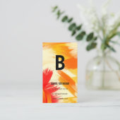 Carte De Visite Monogramme | Trucs de brosse rouge orange (Debout devant)