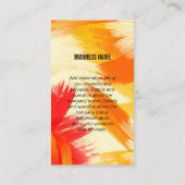 Carte De Visite Monogramme | Trucs de brosse rouge orange (Dos)