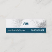 Carte de visite - Monogramme Turquoise et blanc de (Dos)