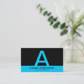 Carte De Visite monogramme TURQUOISE gras (Debout devant)