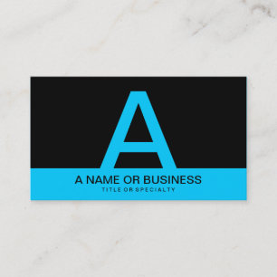Carte De Visite monogramme TURQUOISE gras