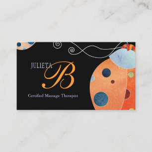 Carte De Visite Monogramme unique Retro Ladybug