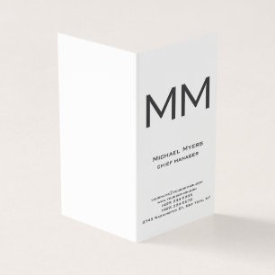 Carte De Visite Monogramme unique simple noir et blanc