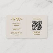 Carte De Visite Monogramme V Logo Minimal Sable Professionnel (Dos)