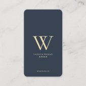 Carte De Visite Monogramme V W Logo Bleu foncé Élégant Moderne (Devant)